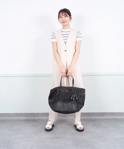 Rivel(リヴェル)の「【Rabarany】かごバッグ ラフィア素材 トートバッグ メッシュ ハンドメイド(かごバッグ・レディース・ダークブラウン/ナチュラル/ブラック・FREE)」の10枚目の写真