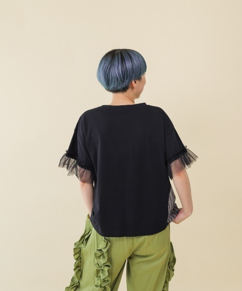 unica(ユニカ)の「パッチワークワンポケットT(Tシャツ/カットソー・レディース・ブラック/ライトパープル/オフホワイト・F)」の7枚目の写真
