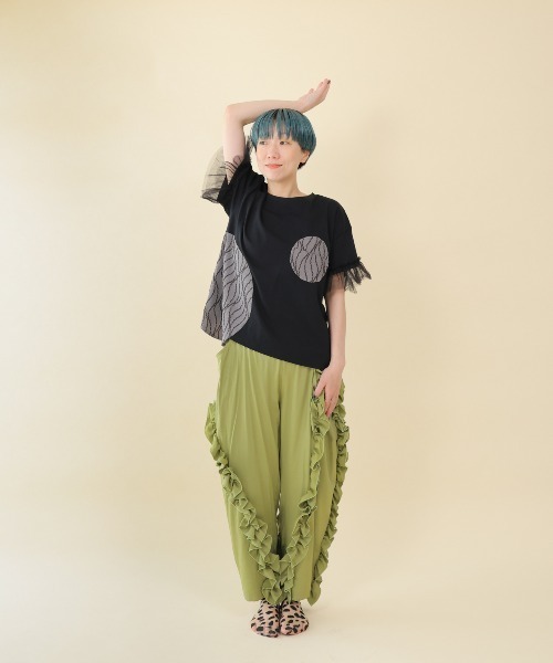 unica(ユニカ)の「パッチワークワンポケットT(Tシャツ/カットソー・レディース・ブラック/ライトパープル/オフホワイト・F)」の12枚目の写真
