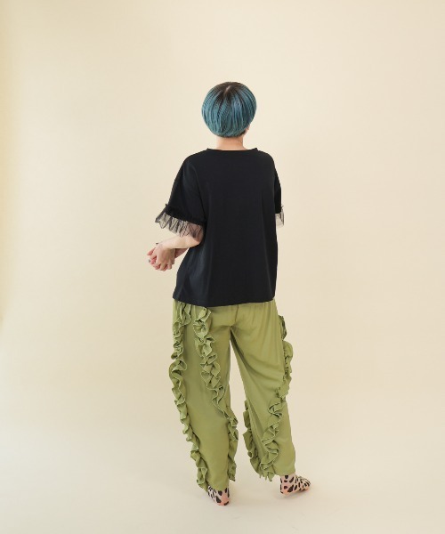 unica(ユニカ)の「パッチワークワンポケットT(Tシャツ/カットソー・レディース・ブラック/ライトパープル/オフホワイト・F)」の13枚目の写真