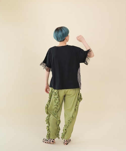 unica(ユニカ)の「パッチワークワンポケットT(Tシャツ/カットソー・レディース・ブラック/ライトパープル/オフホワイト・F)」の14枚目の写真