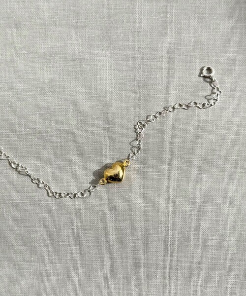 セール】【by daisy/バイデイジー】SV925ハートモチーフブレスレット