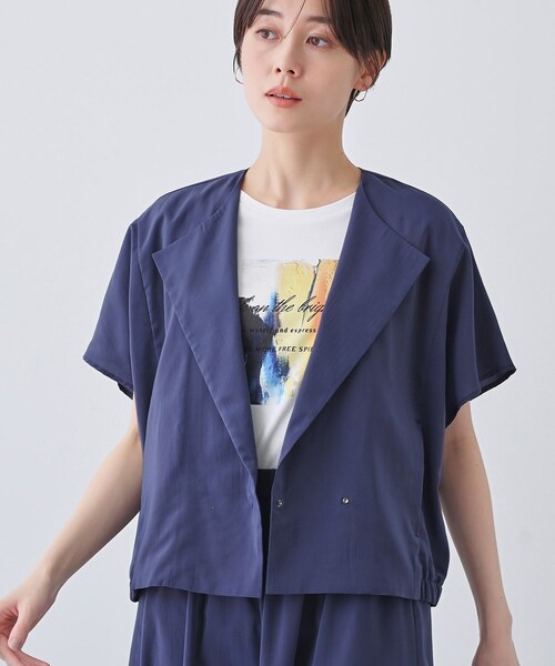 OUTIL ウティ 23AW インディゴストライプフレンチネイビージャケット セール】春SALE！【通気性◎撥水／接触冷感／UVケア】フレンチ