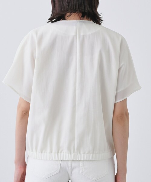 INDIVI（インディヴィ）の「【通気性◎撥水／UVケア】フレンチスリーブ ブラウスライクジャケット（テーラードジャケット・レディース・ダークブラウン/オフホワイト/ネイビー系5・05/13/15 /34/38）」の18枚目の写真