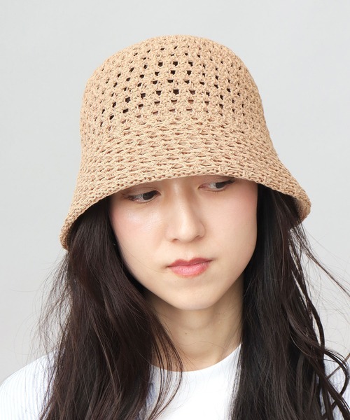 A.M.S.(エーエムエス)の「編み込み ニット クロシェハット(ハット・メンズ・ブラック/アイボリー/ベージュ・FREE)」の14枚目の写真