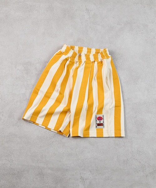 MARKEY'S(マーキーズ)の「ミニ裏毛ストライプワイドタックハーフパンツ(その他パンツ・キッズ・ブラック/イエロー/パープル/レッド・80/90/100/110/120/130/140/150)」の3枚目の写真