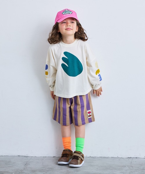 MARKEY'S(マーキーズ)の「ミニ裏毛ストライプワイドタックハーフパンツ(その他パンツ・キッズ・ブラック/イエロー/パープル/レッド・80/90/100/110/120/130/140/150)」の17枚目の写真