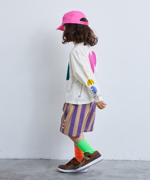 MARKEY'S(マーキーズ)の「ミニ裏毛ストライプワイドタックハーフパンツ(その他パンツ・キッズ・ブラック/イエロー/パープル/レッド・80/90/100/110/120/130/140/150)」の18枚目の写真