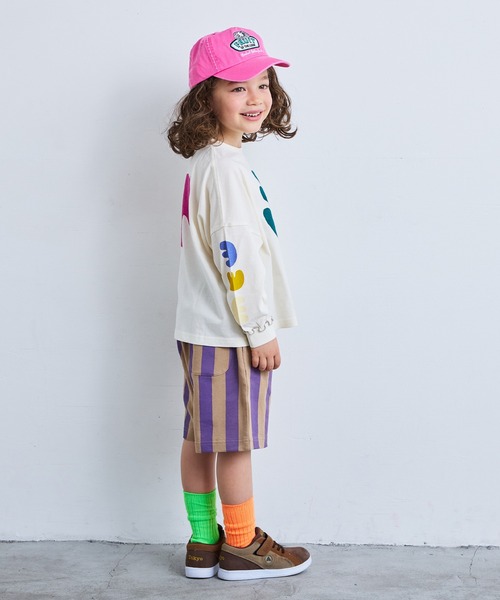 MARKEY'S(マーキーズ)の「ミニ裏毛ストライプワイドタックハーフパンツ(その他パンツ・キッズ・ブラック/イエロー/パープル/レッド・80/90/100/110/120/130/140/150)」の20枚目の写真