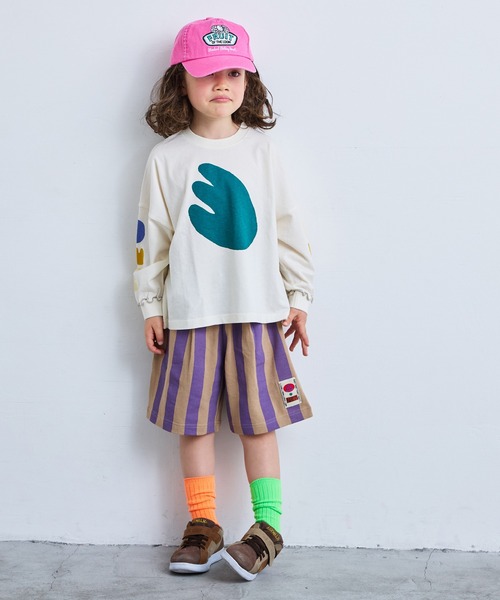 MARKEY'S(マーキーズ)の「ミニ裏毛ストライプワイドタックハーフパンツ(その他パンツ・キッズ・ブラック/イエロー/パープル/レッド・80/90/100/110/120/130/140/150)」の21枚目の写真