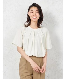 HARUYAMA | 【ウォッシャブル】5分袖 2WAYバー取り外しブラウス UVカット 透けにくい 無地 SOFFICE 春夏(シャツ/ブラウス)