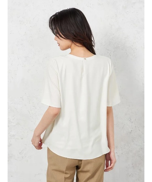 HARUYAMA(ハルヤマ)の「【ウォッシャブル】5分袖 2WAYバー取り外しブラウス UVカット 透けにくい 無地 SOFFICE 春夏(シャツ/ブラウス・レディース・ベージュ/イエロー/オフホワイト・S/LL/L/M)」の7枚目の写真