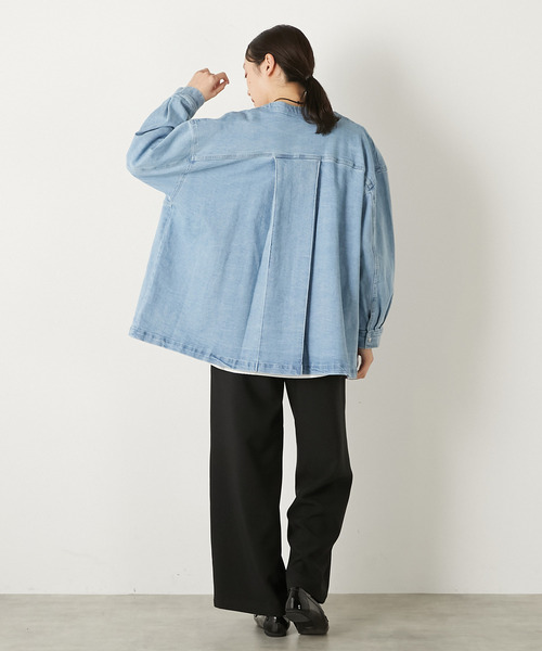 MELROSE claire（メルローズ クレール）の「ノーカラージャケット（ノーカラージャケット・レディース・サックスブルー/インディゴブルー・FREE）」の7枚目の写真