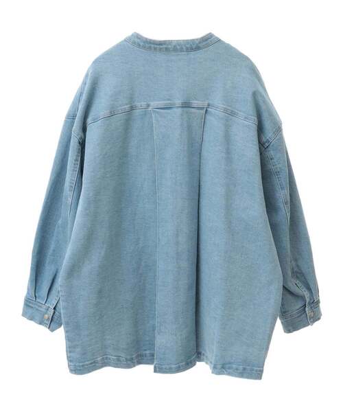 MELROSE claire（メルローズ クレール）の「ノーカラージャケット（ノーカラージャケット・レディース・サックスブルー/インディゴブルー・FREE）」の9枚目の写真