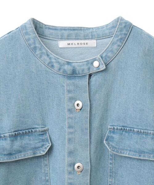 MELROSE claire（メルローズ クレール）の「ノーカラージャケット（ノーカラージャケット・レディース・サックスブルー/インディゴブルー・FREE）」の10枚目の写真