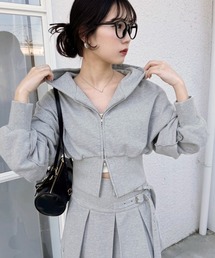 セットアップ対応/裏毛ダブルジップパーカー