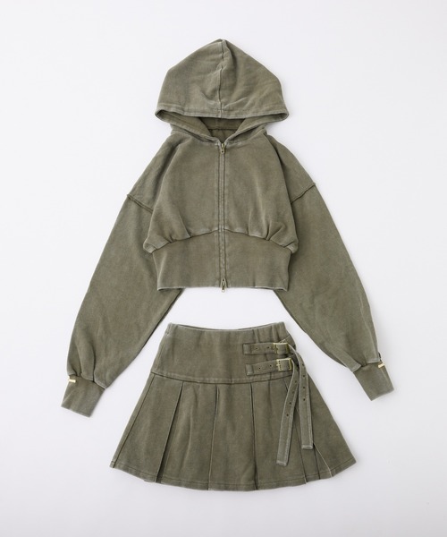 one after another NICE CLAUP（ワンアフターアナザーナイスクラップ）の「セットアップ対応/裏毛ダブルジップパーカー（パーカー・レディース・オフホワイト/スミクロ/杢グレー/カーキ・FREE）」の5枚目の写真