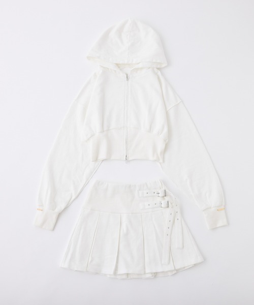 one after another NICE CLAUP（ワンアフターアナザーナイスクラップ）の「セットアップ対応/裏毛ダブルジップパーカー（パーカー・レディース・オフホワイト/スミクロ/杢グレー/カーキ・FREE）」の8枚目の写真