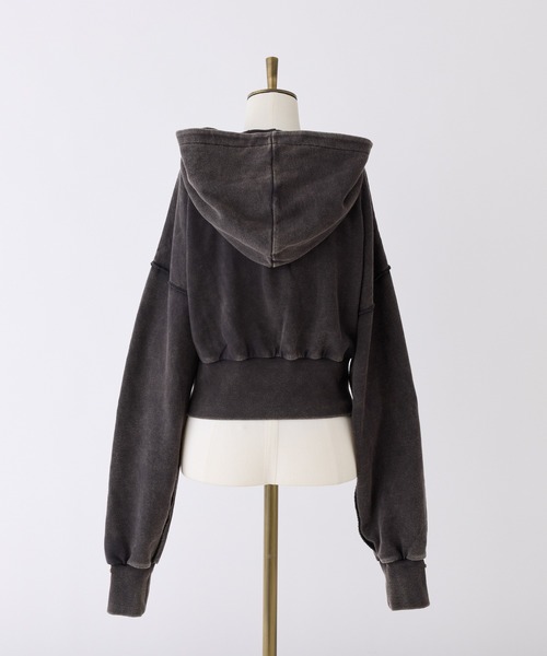 one after another NICE CLAUP（ワンアフターアナザーナイスクラップ）の「セットアップ対応/裏毛ダブルジップパーカー（パーカー・レディース・オフホワイト/スミクロ/杢グレー/カーキ・FREE）」の9枚目の写真