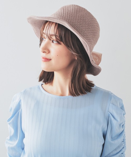 Honeys（ハニーズ）の「透かし編リボン付ハット（ハット・レディース・ベージュ系その他/ベージュ系その他2/モカ・FREE）」の8枚目の写真