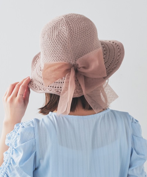 Honeys（ハニーズ）の「透かし編リボン付ハット（ハット・レディース・ベージュ系その他/ベージュ系その他2/モカ・FREE）」の11枚目の写真
