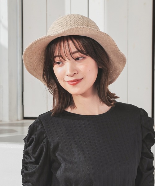 Honeys（ハニーズ）の「透かし編リボン付ハット（ハット・レディース・ベージュ系その他/ベージュ系その他2/モカ・FREE）」の13枚目の写真