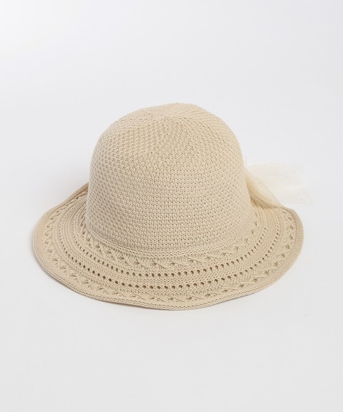 Honeys（ハニーズ）の「透かし編リボン付ハット（ハット・レディース・ベージュ系その他/ベージュ系その他2/モカ・FREE）」の21枚目の写真