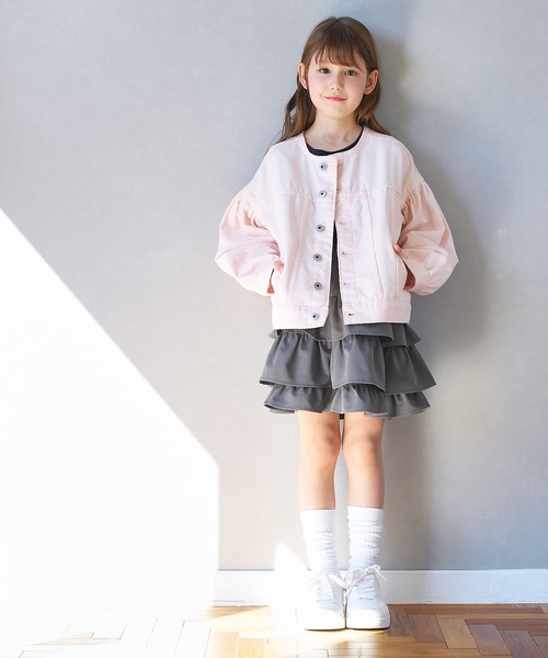 coca(coca)(コカ)の「キッズ ティアードスカート(スカート・キッズ・チャコール/ホワイト・120/150/130/140)」の14枚目の写真