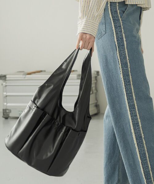 RETRO GIRL（レトロガール）の「3ポケットトートバッグ（トートバッグ・レディース・ブラック/ナチュラル/ブラウン・ONE SIZE）」の2枚目の写真