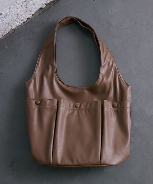 RETRO GIRL（レトロガール）の「3ポケットトートバッグ（トートバッグ・レディース・ブラック/ナチュラル/ブラウン・ONE SIZE）」の10枚目の写真