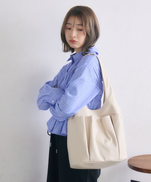 RETRO GIRL（レトロガール）の「3ポケットトートバッグ（トートバッグ・レディース・ブラック/ナチュラル/ブラウン・ONE SIZE）」の12枚目の写真