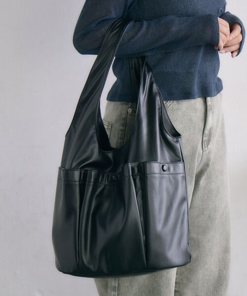 RETRO GIRL（レトロガール）の「3ポケットトートバッグ（トートバッグ・レディース・ブラック/ナチュラル/ブラウン・ONE SIZE）」の15枚目の写真