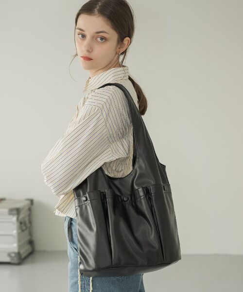 RETRO GIRL（レトロガール）の「3ポケットトートバッグ（トートバッグ・レディース・ブラック/ナチュラル/ブラウン・ONE SIZE）」の17枚目の写真