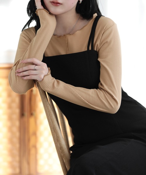 SUNFLOWER EIGHT（サンフラワーエイト）の「2wayメロウロングスリーブ（Tシャツ/カットソー・レディース・ライトグレー/ベージュ/オフホワイト/ブラック・FREE）」の4枚目の写真