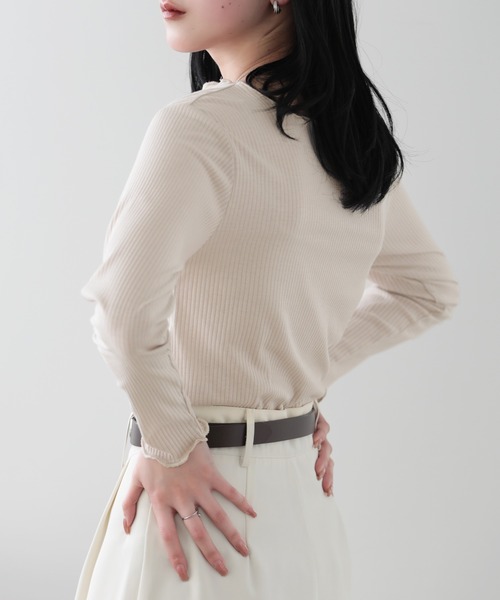 SUNFLOWER EIGHT（サンフラワーエイト）の「2wayメロウロングスリーブ（Tシャツ/カットソー・レディース・ライトグレー/ベージュ/オフホワイト/ブラック・FREE）」の20枚目の写真