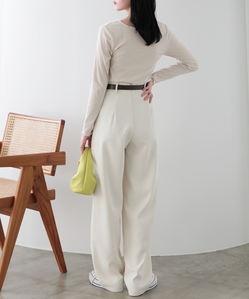 SUNFLOWER EIGHT（サンフラワーエイト）の「2wayメロウロングスリーブ（Tシャツ/カットソー・レディース・ライトグレー/ベージュ/オフホワイト/ブラック・FREE）」の17枚目の写真