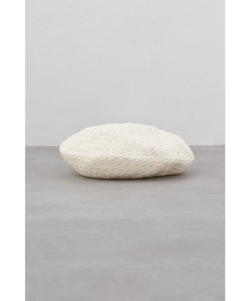 AZUL by moussy（アズールバイマウジー）の「カギアミニットベレー（ハンチング/ベレー帽・レディース・アイボリー/ブラック・FREE）」の5枚目の写真