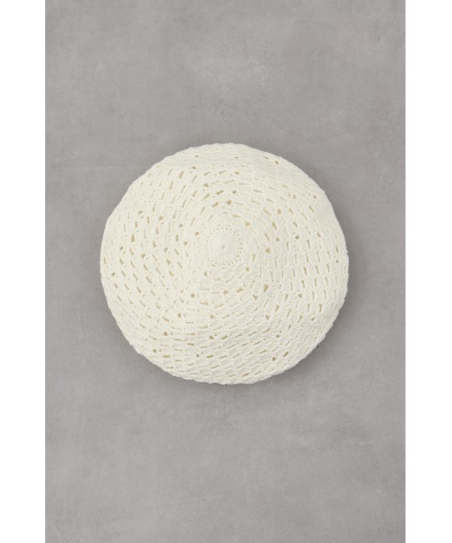 AZUL by moussy（アズールバイマウジー）の「カギアミニットベレー（ハンチング/ベレー帽・レディース・アイボリー/ブラック・FREE）」の6枚目の写真