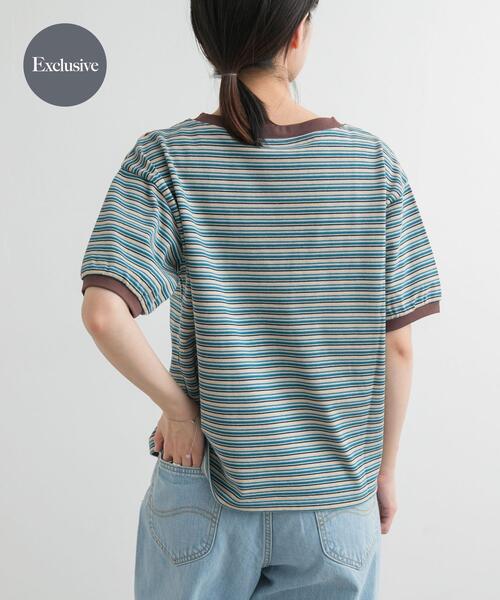 STAR&STRIPE(スターアンドストライプ)の「MULTI RINGER TEE(Tシャツ/カットソー・レディース・ブラウン系その他/グレー系その他/ブルー系その他・MEDIUM)」の3枚目の写真