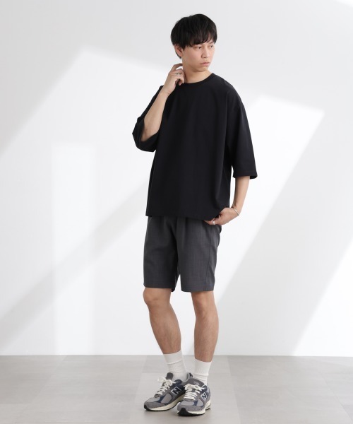 NANO universe（ナノユニバース）の「ルーズフィットワイドスリーブTシャツ 7分袖（Tシャツ/カットソー・メンズ・ブラック/ホワイト/ネイビー/その他1・L/M）」の10枚目の写真