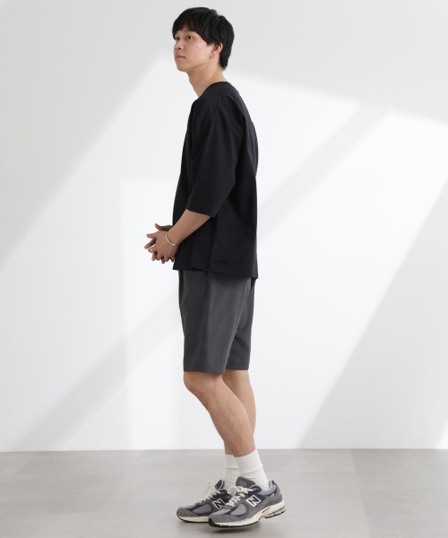 NANO universe（ナノユニバース）の「ルーズフィットワイドスリーブTシャツ 7分袖（Tシャツ/カットソー・メンズ・ブラック/ホワイト/ネイビー/その他1・L/M）」の12枚目の写真