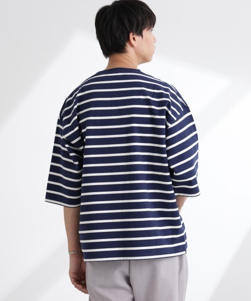 NANO universe（ナノユニバース）の「ルーズフィットワイドスリーブTシャツ 7分袖（Tシャツ/カットソー・メンズ・ブラック/ホワイト/ネイビー/その他1・L/M）」の16枚目の写真