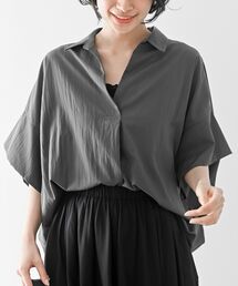 rps | シワ加工スキッパーシャツ(シャツ/ブラウス)