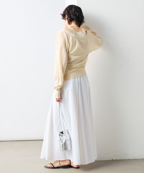 NOLLEY’S Sophi（ノーリーズソフィ）の「《アンサンブル対応》《手洗い可能》イタリー糸ホルターネックタンクトップ（タンクトップ・レディース・ブラウン/ベージュ/ブラック・38）」の6枚目の写真