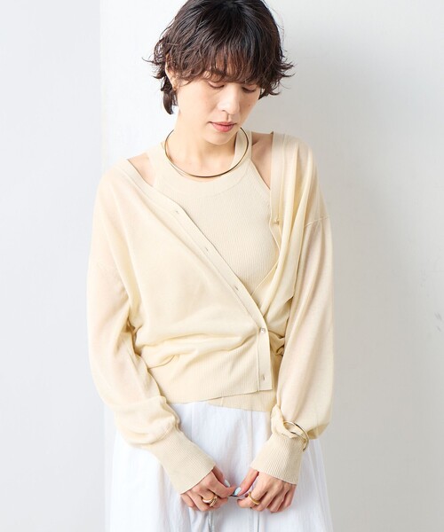 NOLLEY’S Sophi（ノーリーズソフィ）の「《アンサンブル対応》《手洗い可能》イタリー糸ホルターネックタンクトップ（タンクトップ・レディース・ブラウン/ベージュ/ブラック・38）」の8枚目の写真