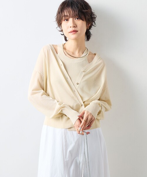 NOLLEY’S Sophi（ノーリーズソフィ）の「《アンサンブル対応》《手洗い可能》イタリー糸ホルターネックタンクトップ（タンクトップ・レディース・ブラウン/ベージュ/ブラック・38）」の9枚目の写真