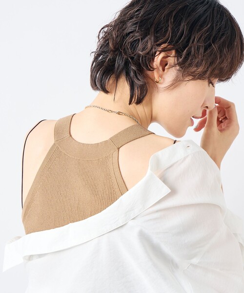 NOLLEY’S Sophi（ノーリーズソフィ）の「《アンサンブル対応》《手洗い可能》イタリー糸ホルターネックタンクトップ（タンクトップ・レディース・ブラウン/ベージュ/ブラック・38）」の19枚目の写真