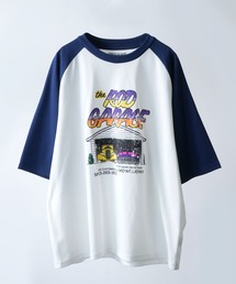 【Soupy Soupy】old design vintage like printed raglan sleeves ringer T-shirts/オールドデザイン ヴィンテージライク プリント ラグランTシャツ リンガーTシャツ