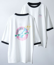 Soupy Soupy（スーピースーピー）の「【Soupy Soupy】old design vintage like printed raglan sleeves ringer T-shirts/オールドデザイン ヴィンテージライク プリント ラグランTシャツ リンガーTシャツ（Tシャツ/カットソー）」