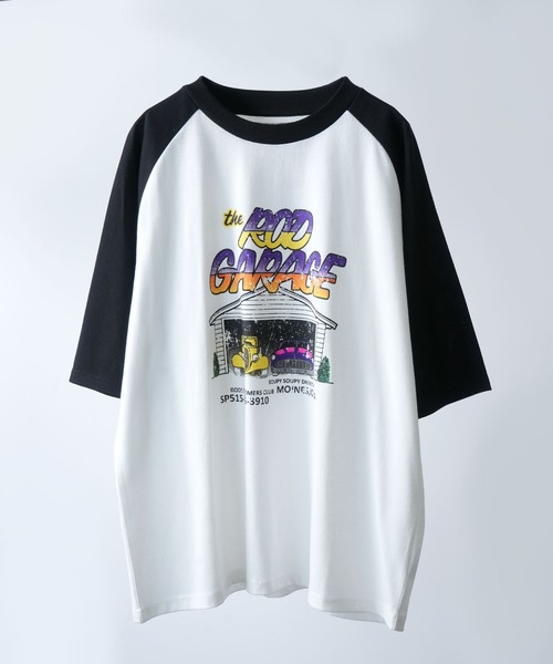 Soupy Soupy(スーピースーピー)の「【Soupy Soupy】old design vintage like printed raglan sleeves ringer T-shirts/オールドデザイン ヴィンテージライク プリント ラグランTシャツ リンガーTシャツ(Tシャツ/カットソー・メンズ・ホワイト/ブラック/ネイビー/レッド/ホワイト系その他/ブルー系その他/レッド系その他/ホワイト系その他2/ホワイト系その他3/ブルー系その他2/レッド系その他2/レッド系その他3/ホワイト系その他4/ホワイト系その他6/ホワイト系その他5/レッド系その他7/レッド系その他6/レッド系その他5/レッド系その他4/ブルー系その他4/ブルー系その他3/ブラック系その他2/ホワイト系その他7・M/L/XL/S)」の4枚目の写真